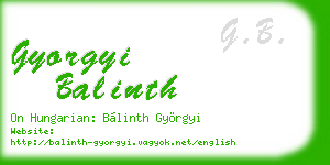 gyorgyi balinth business card