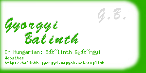 gyorgyi balinth business card